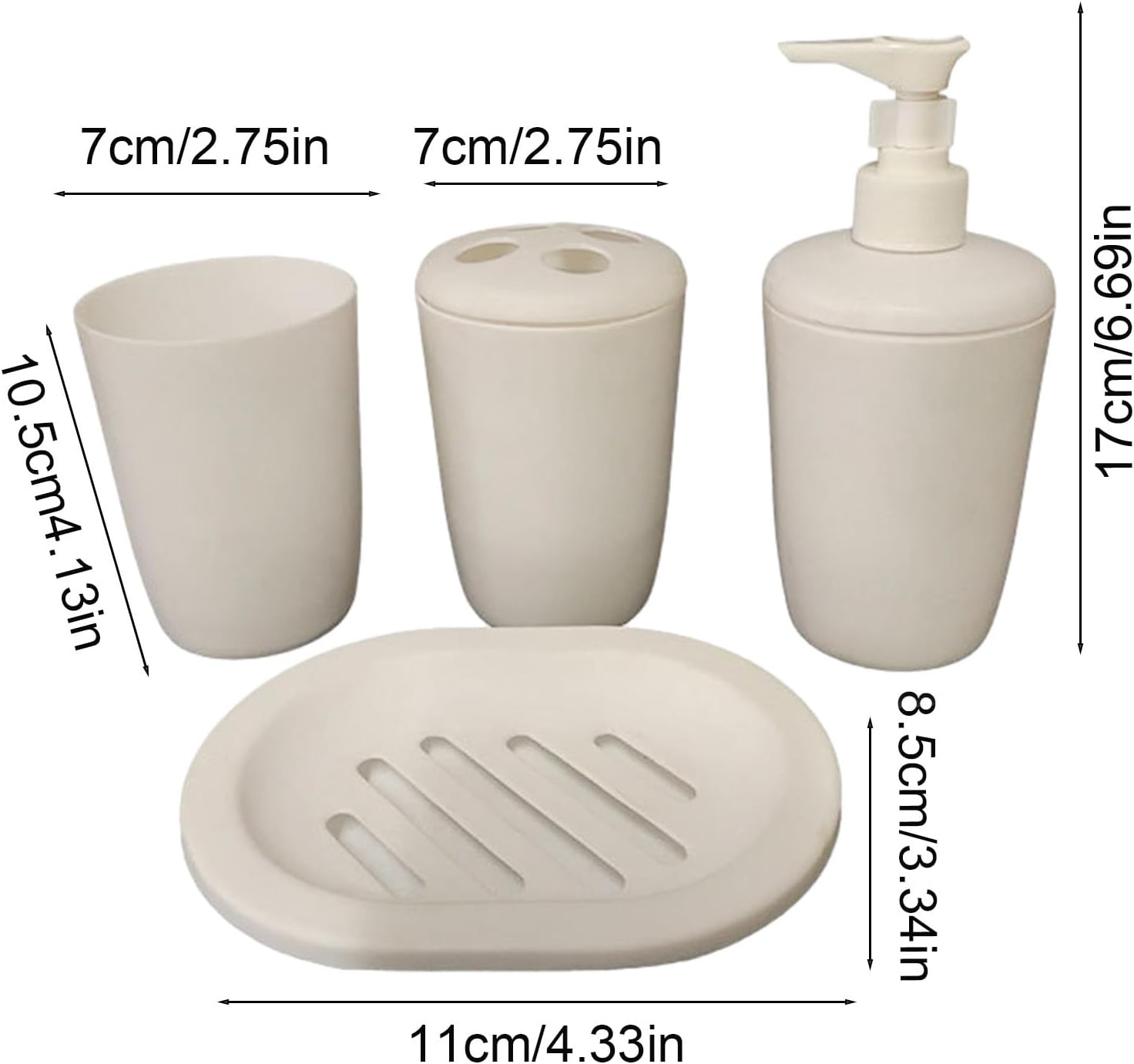Modern Bathroom Accessories Set 4PCS Plastic