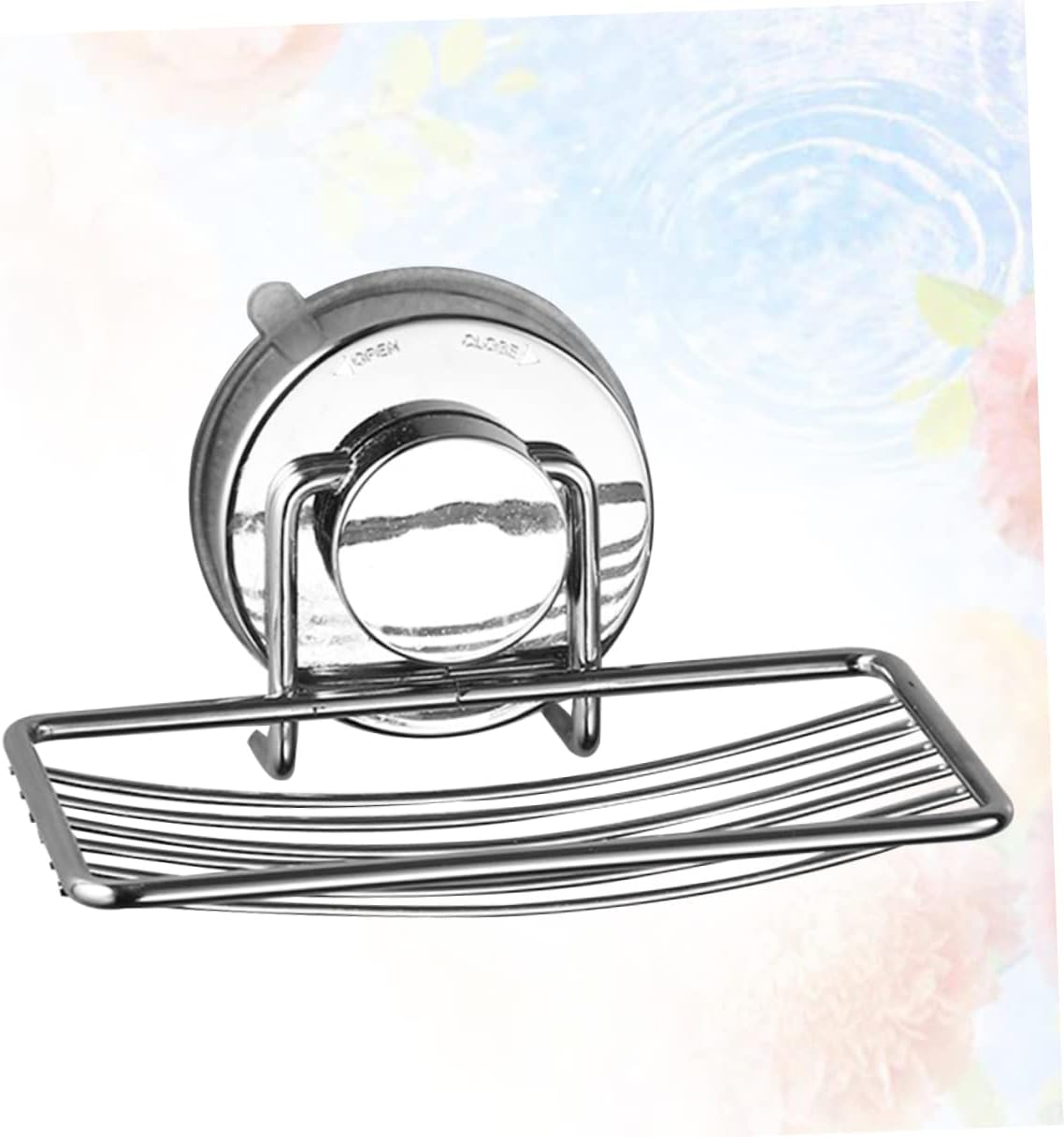 ABOOFAN Silver Soap Dish with Suction Cup Drain Rack