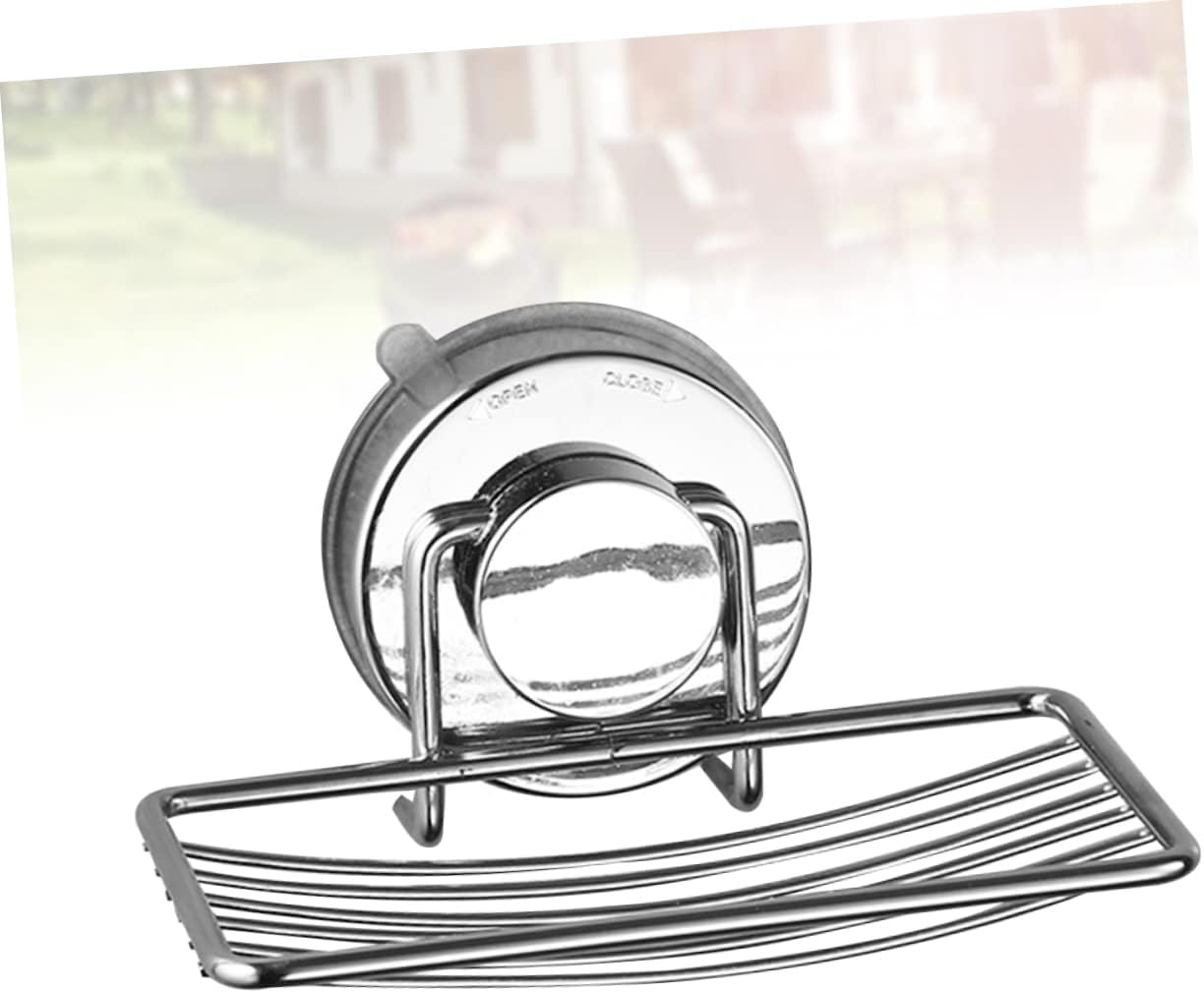ABOOFAN Silver Soap Dish with Suction Cup Drain Rack