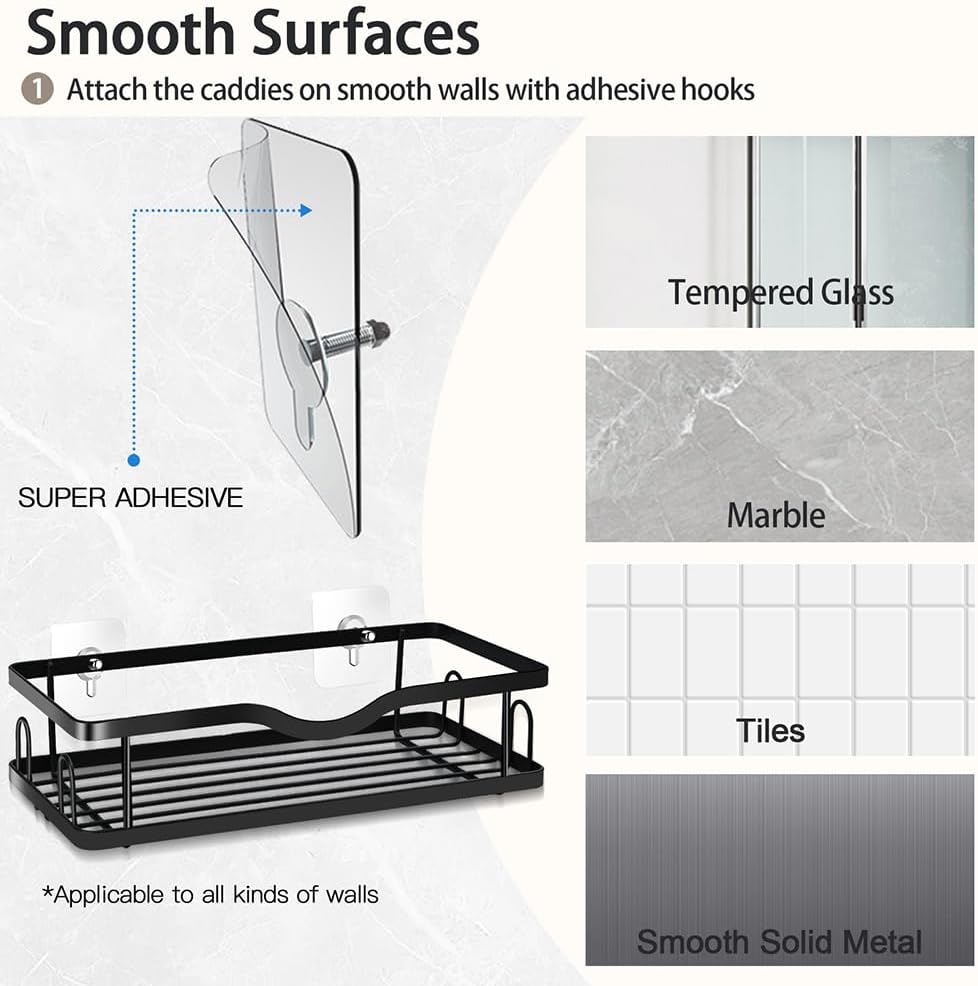 Unicrest RY Adhesive Shower Caddy 2 Pack 1