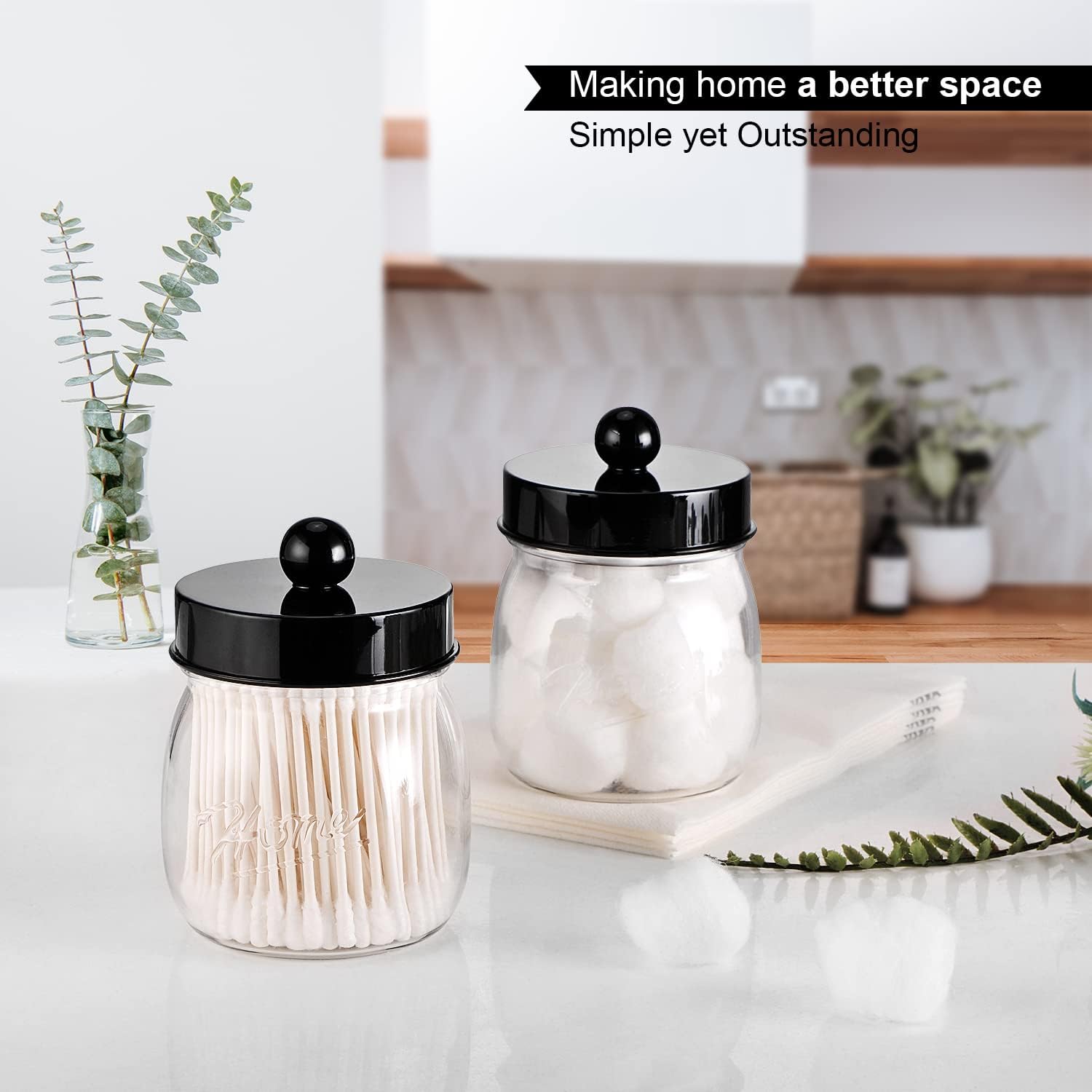 SheeChung Farmhouse Decor Apothecary Jar Set 2 Pack