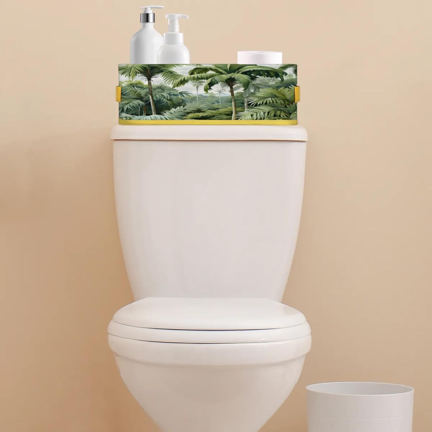 Snatocys Palm Trees Toilet Paper Basket with Handles 1