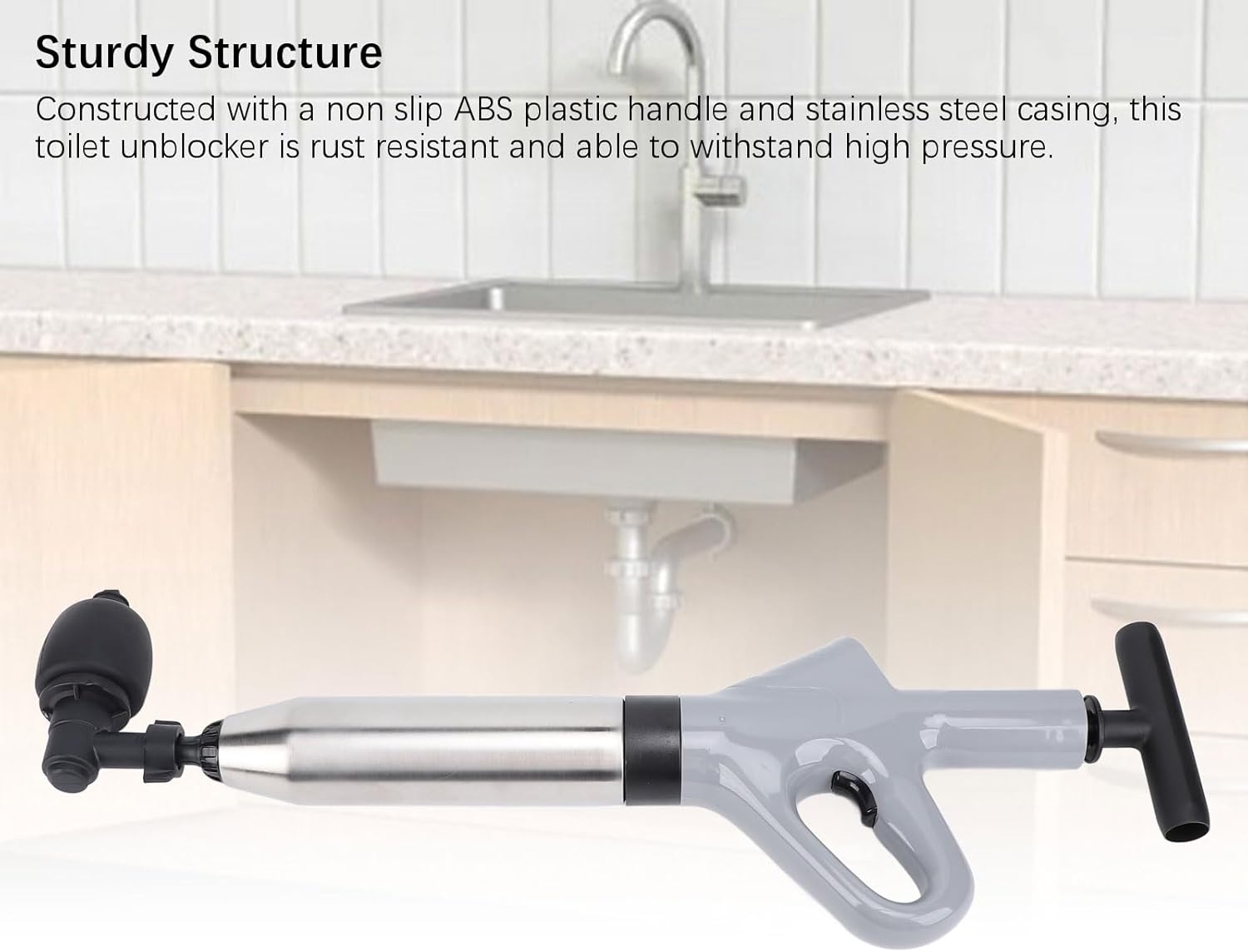 Mumusuki Toilet Plunger with Pressure Indicator and 4 Interchangeable Heads