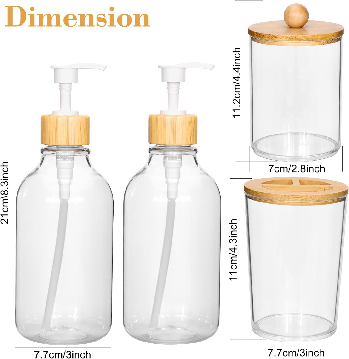 OTOSTAR Bamboo Bathroom Accessory Set 4 Pcs