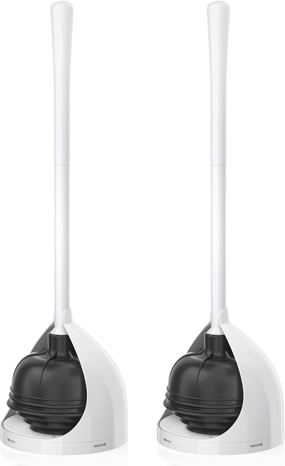 Uptronic 2 Pack Toilet Plunger with Holder - Heavy Duty