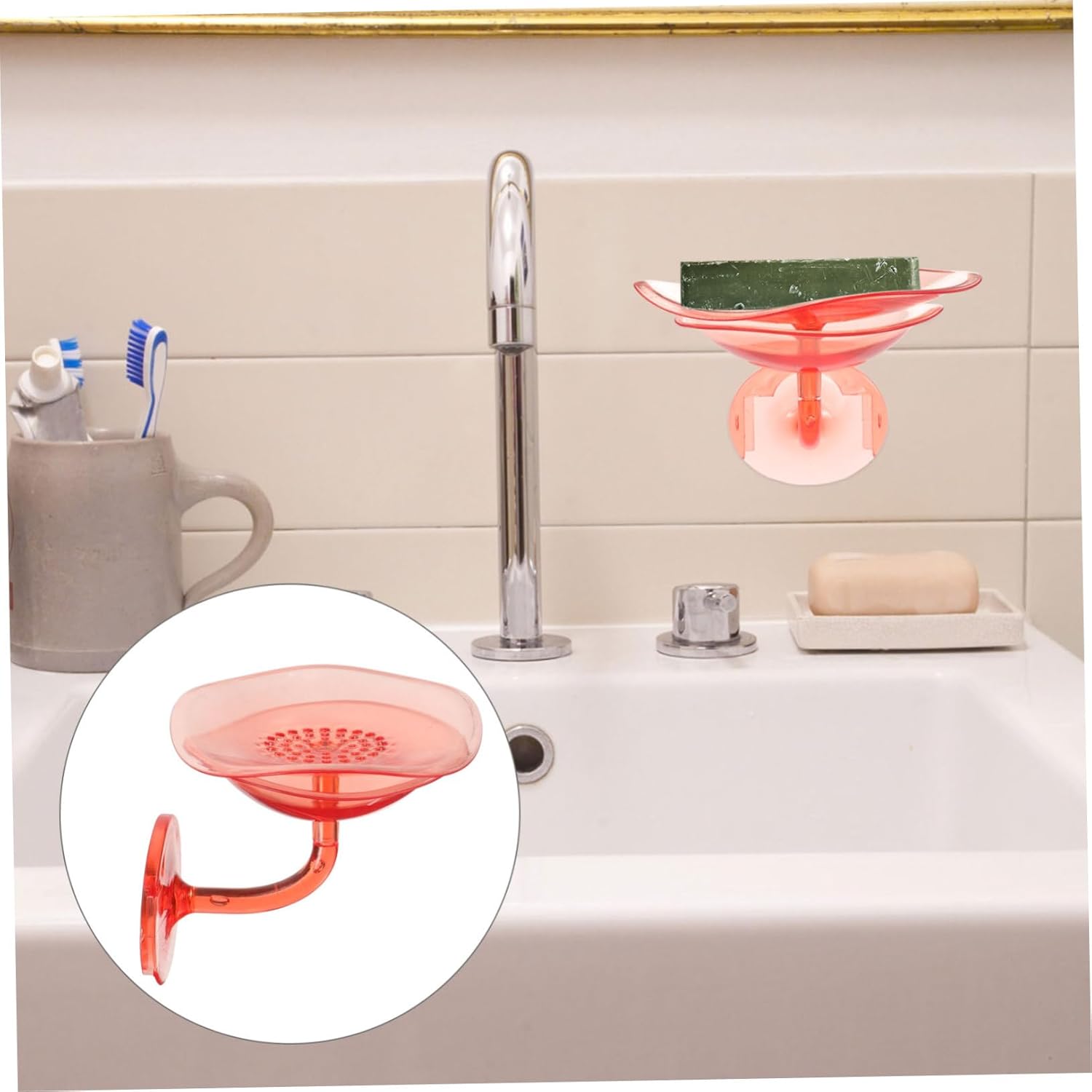 Angoily Wall Soap Holder with Flower Design