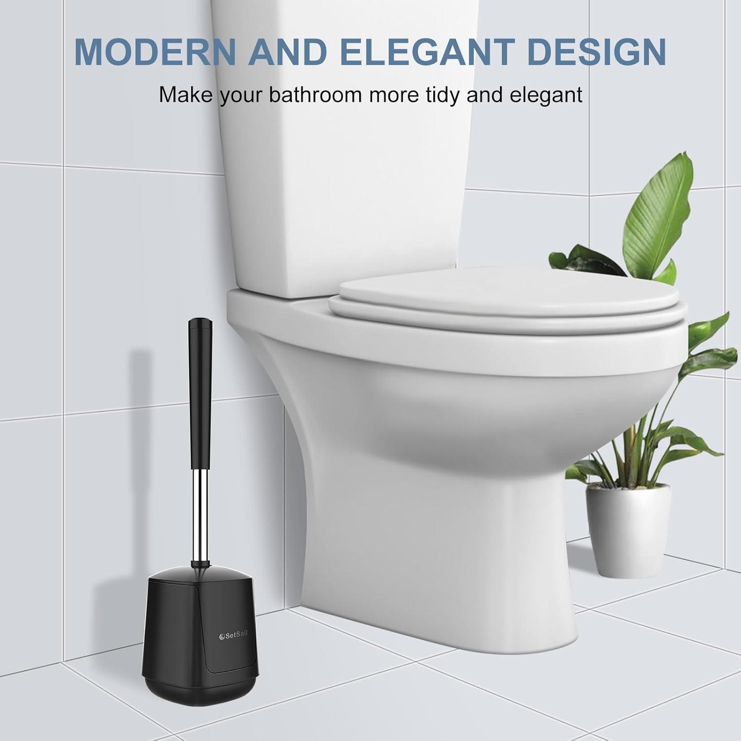 SetSail Toilet Brush with Auto Lid Holder