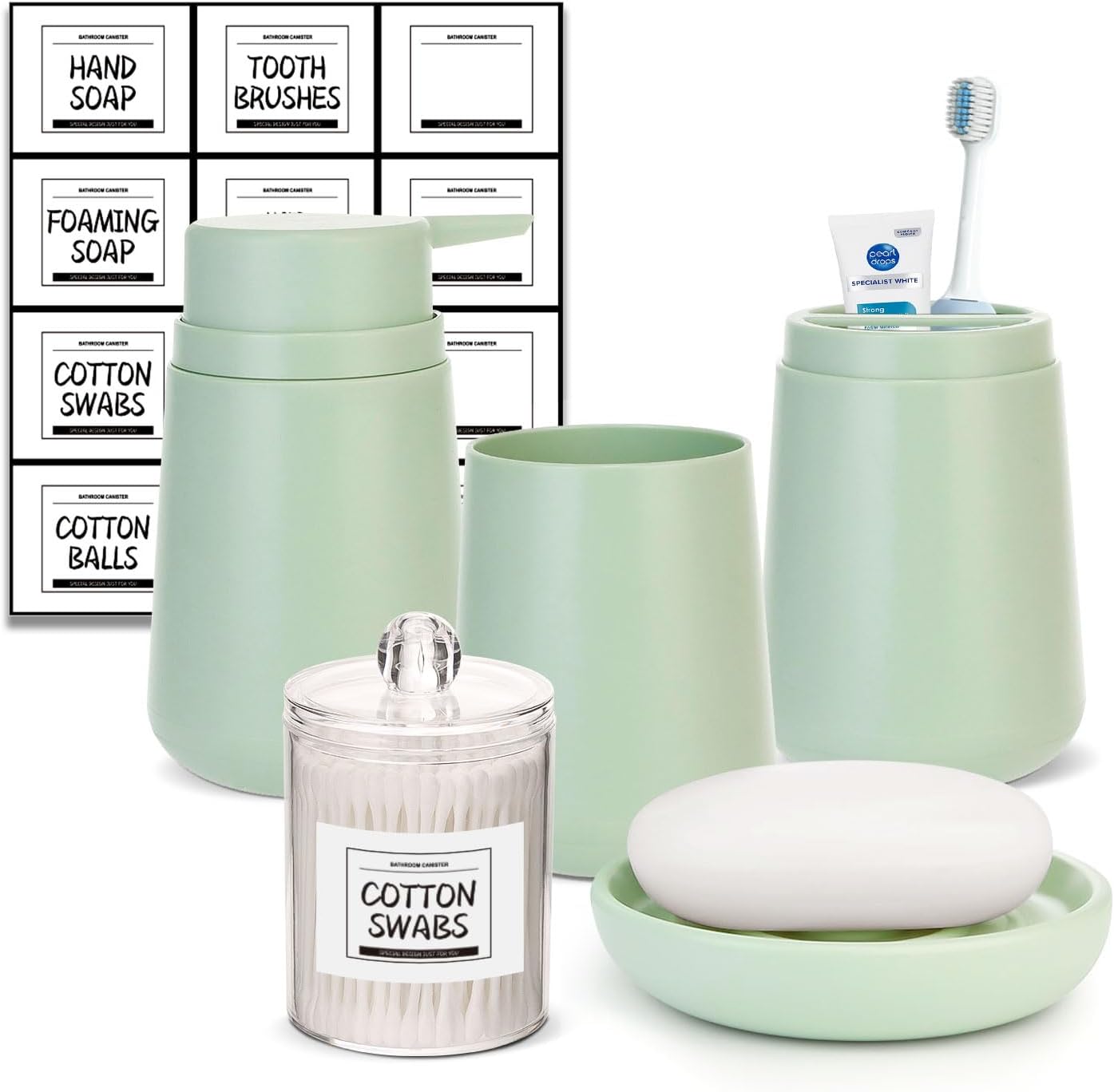 IMAVO Green Bathroom Set 5 Piece Modern