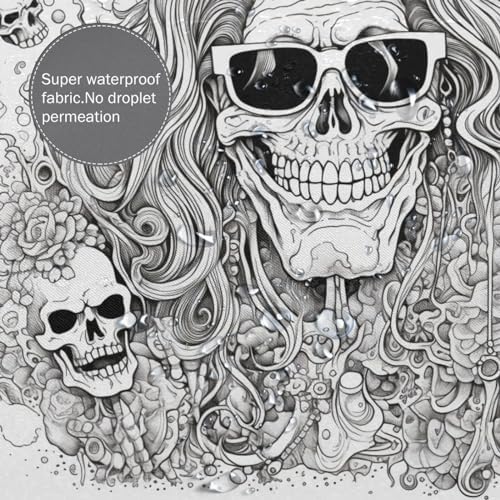 TIYAANDSY Skeleton Shower Curtain Set 72x72in