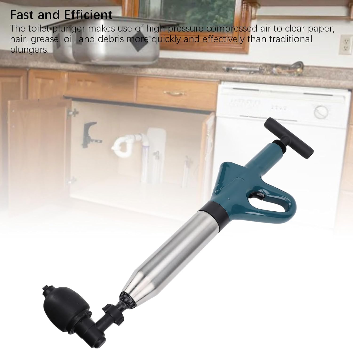 Mumusuki Toilet Plunger with Pressure Indicator