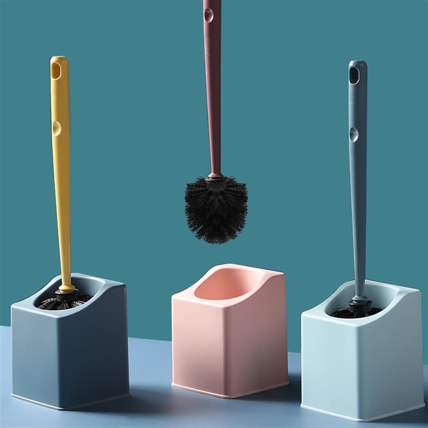 Toilet Brush with Bendable Head Easy to Clean Pink
