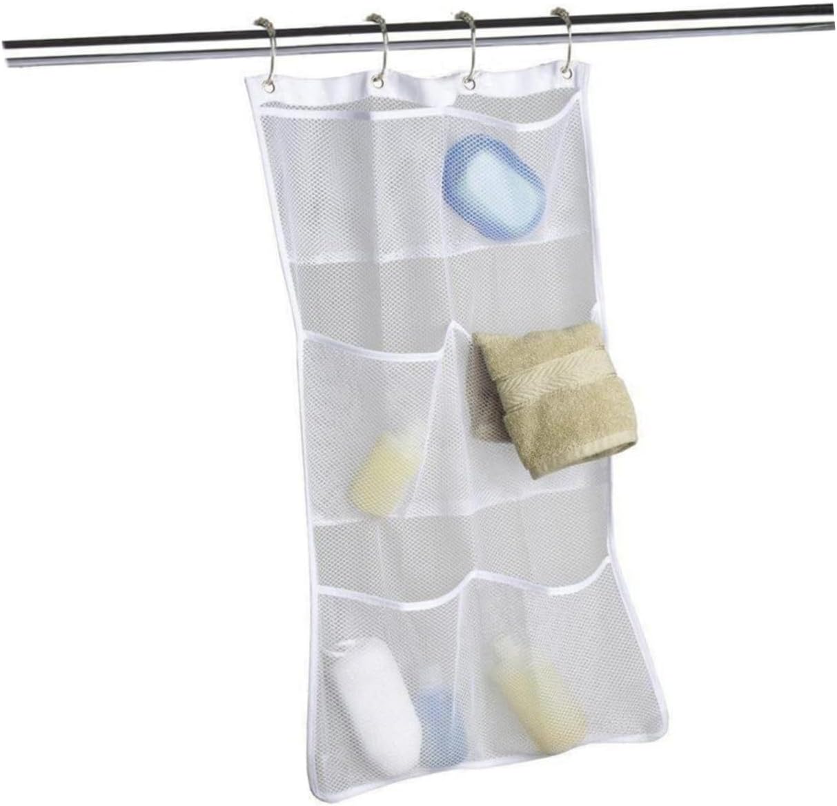 Levemolo Mesh Hanging Bag 6 Pocket Bathroom Organizer