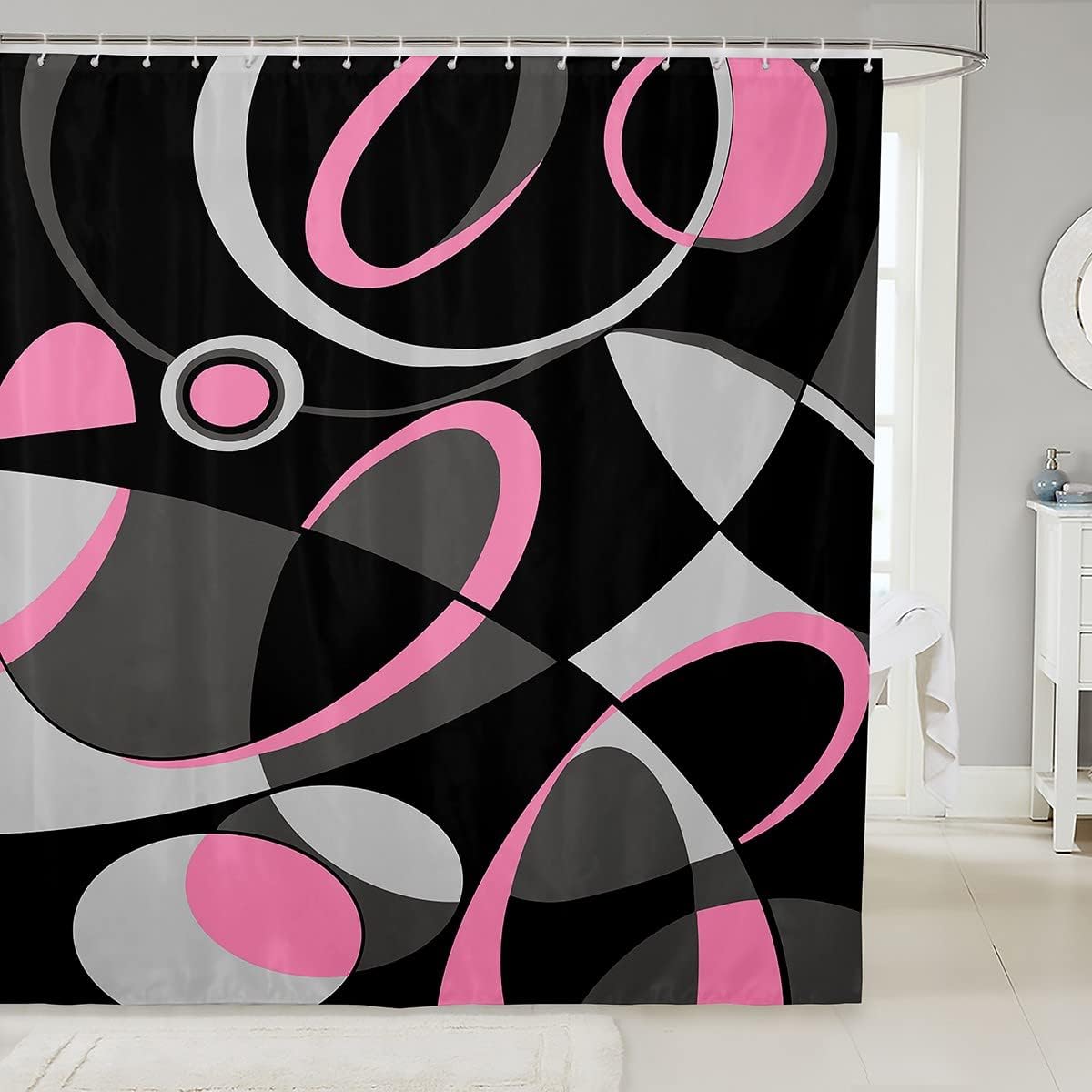 Feelyou Retro Geometry Shower Curtain Set 72x72