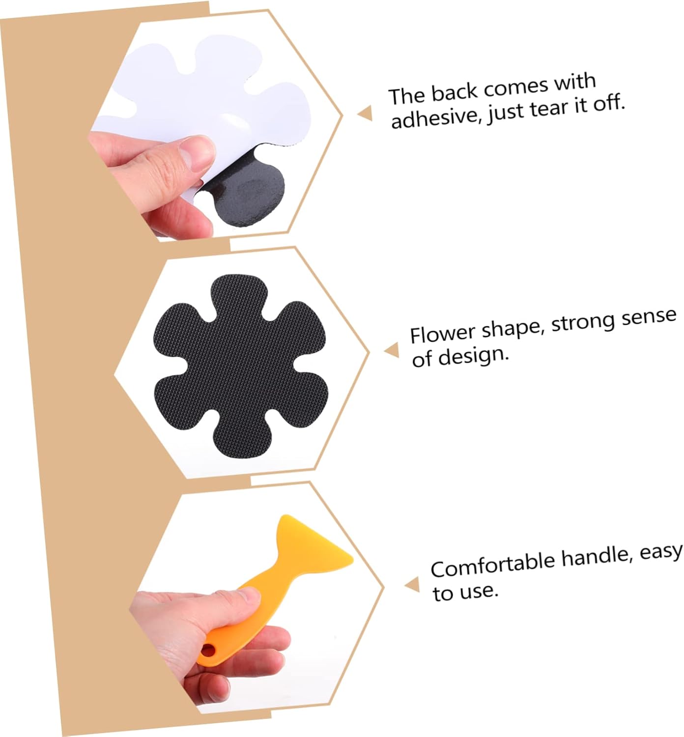 VOSAREA 20Pcs Flower Shaped Non Slip Decals for Bathtub and Shower