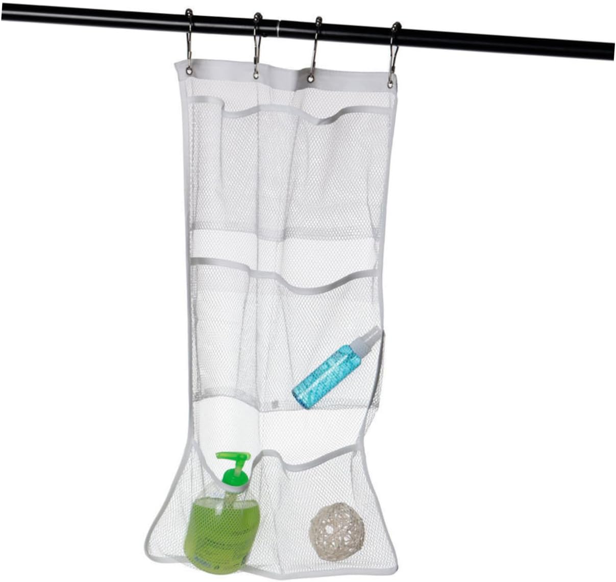 Hanging Mesh Pockets Shower Organizer Bag for Shampoo Conditioner and Toys