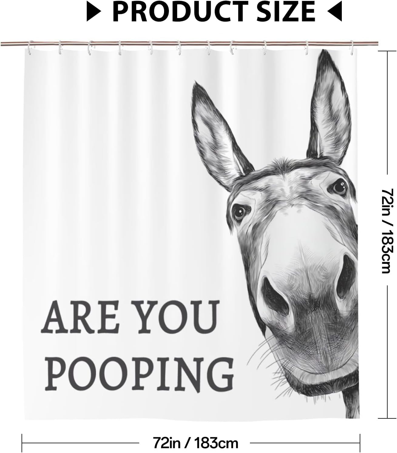 Funny Donkey Shower Curtain Set - Waterproof and Whimsical