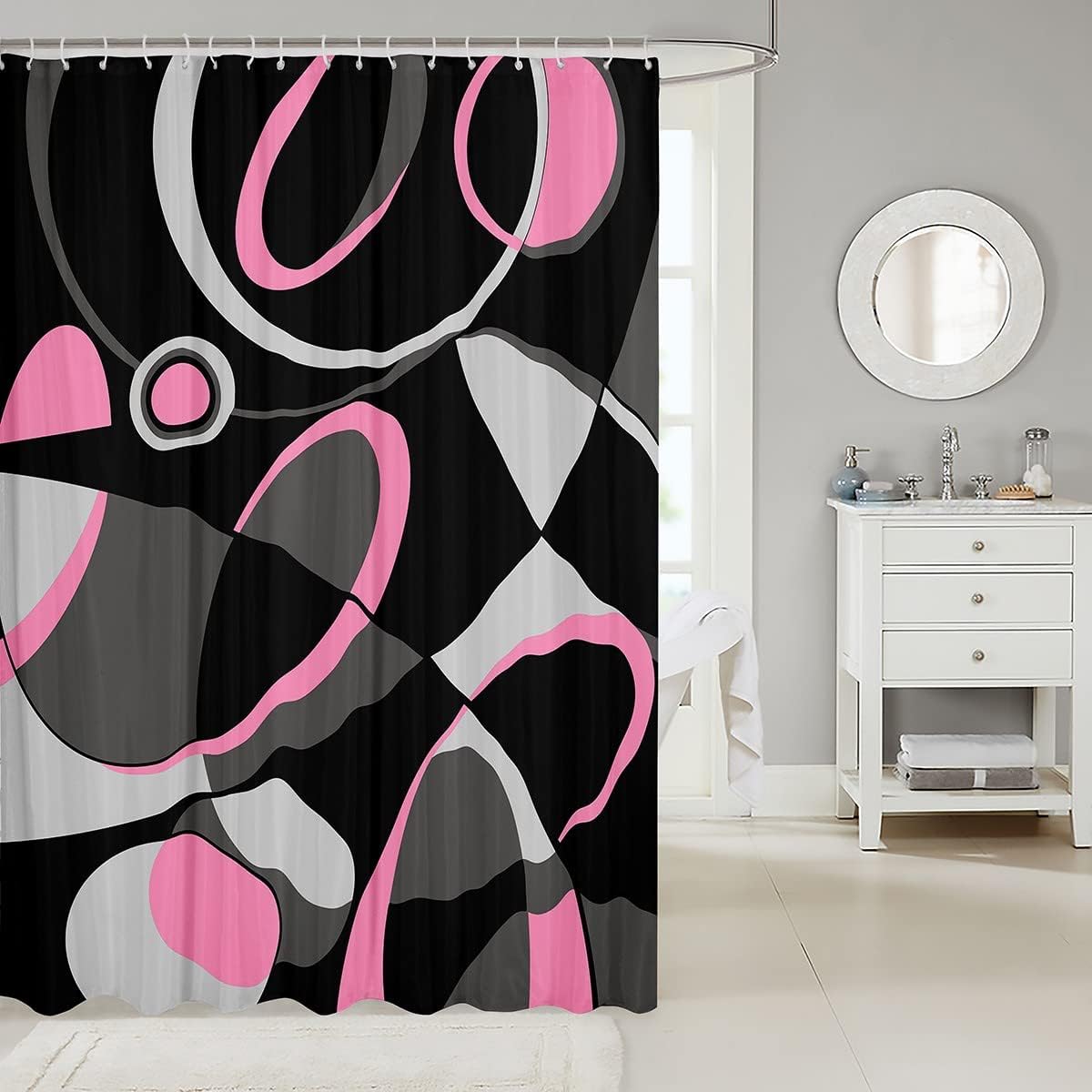 Feelyou Retro Geometry Shower Curtain Set 72x72