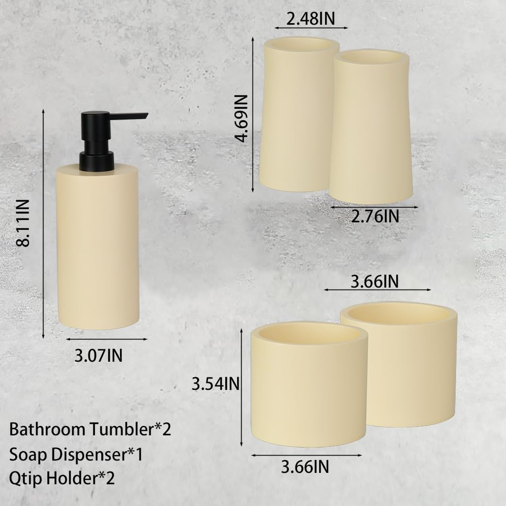Bathovati Beige 5-Piece Bathroom Accessory Set