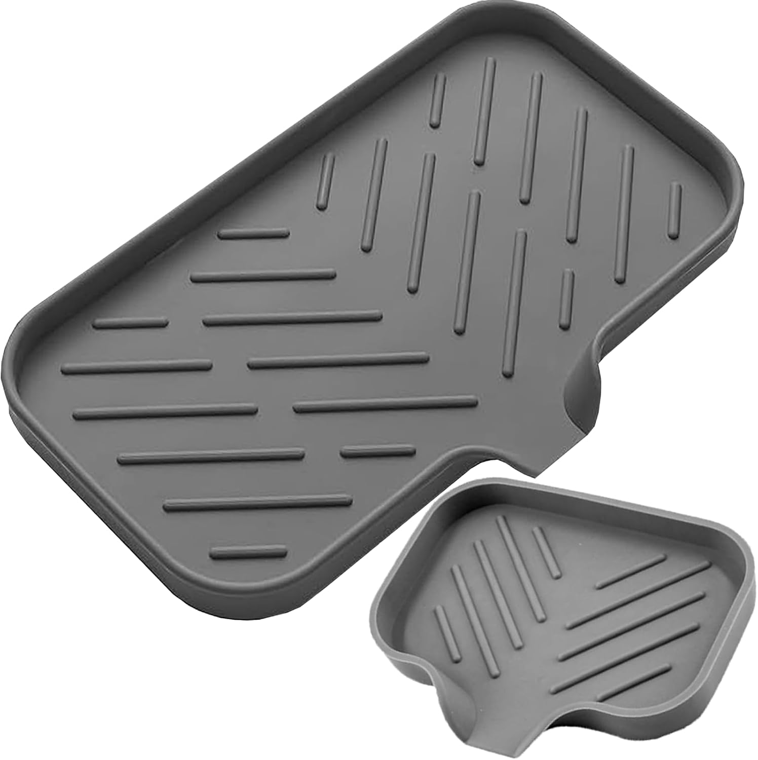 YZEOKAC 2-Piece Silicone Soap Dish with Drain and Holder