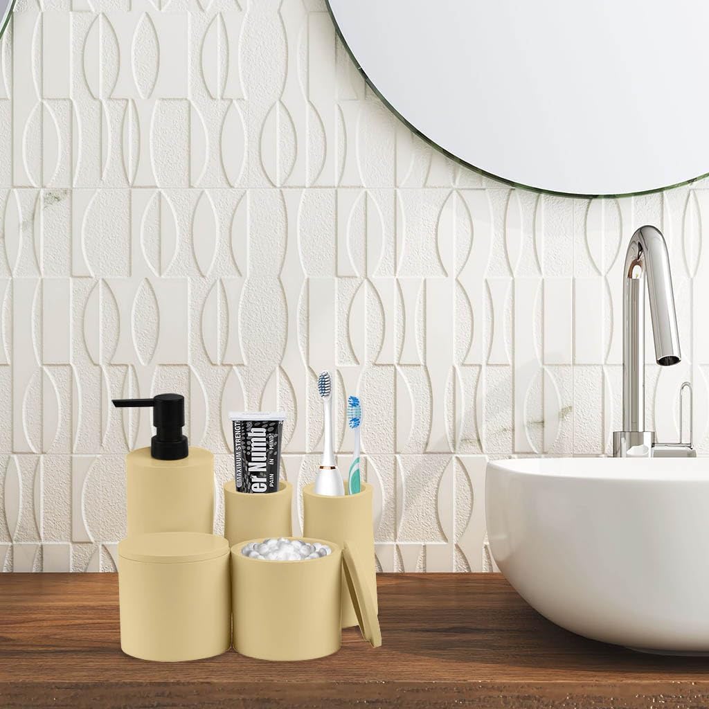 Bathovati Beige 5-Piece Bathroom Accessory Set
