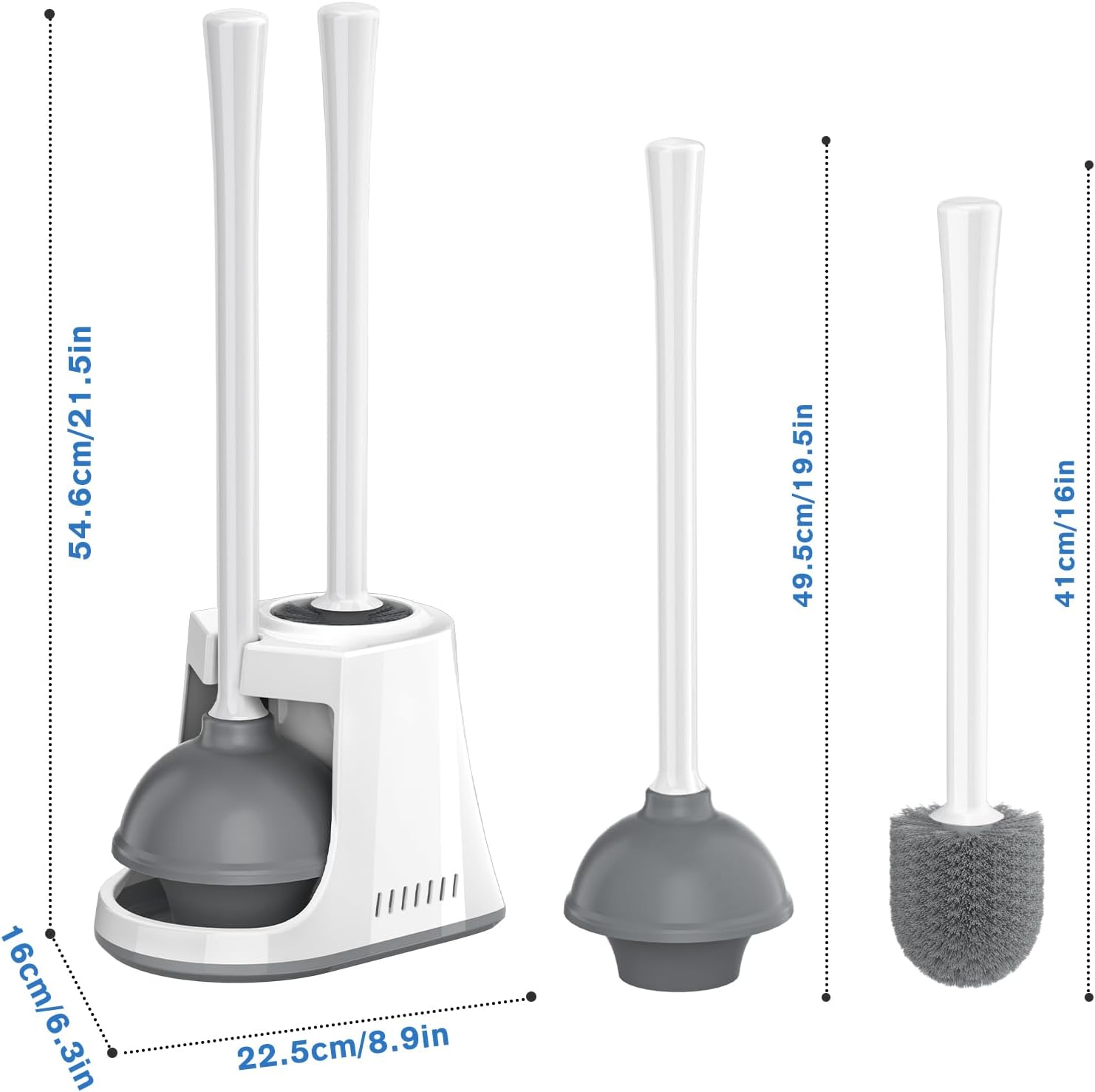 LOVLOY 2 in 1 Toilet Brush Plunger Set with Holder