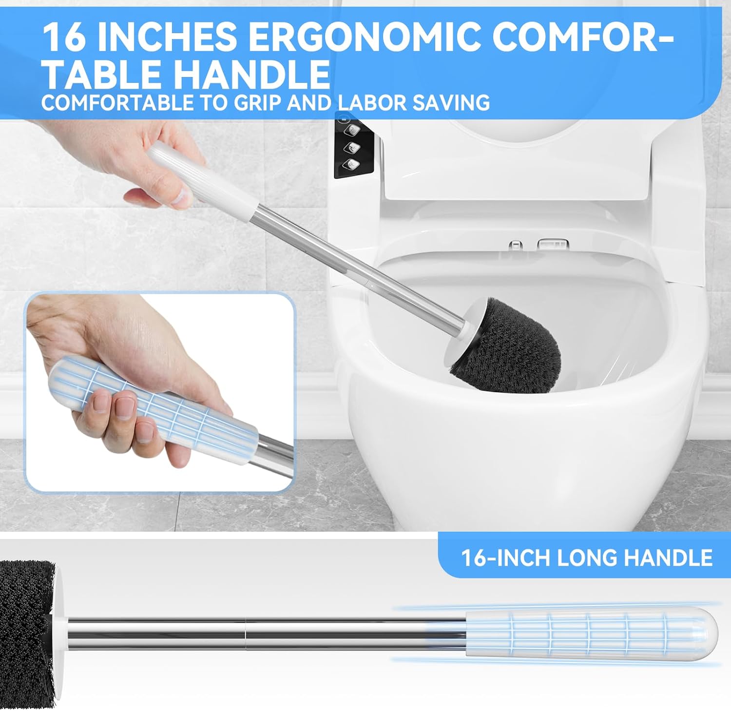 TRENTI Toilet Brush and Holder Set Wall Mounted
