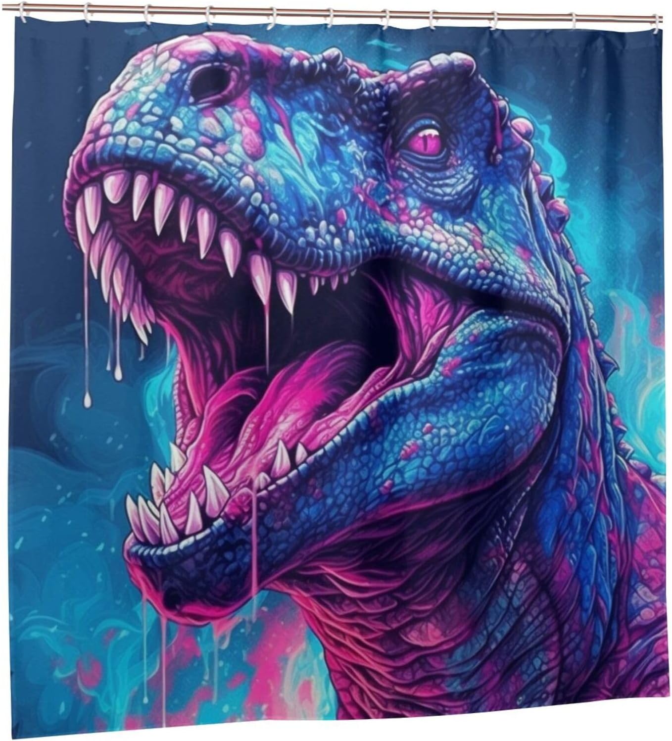 TIYAANDSY Roaring Dinosaur Shower Curtain Set 72x72in