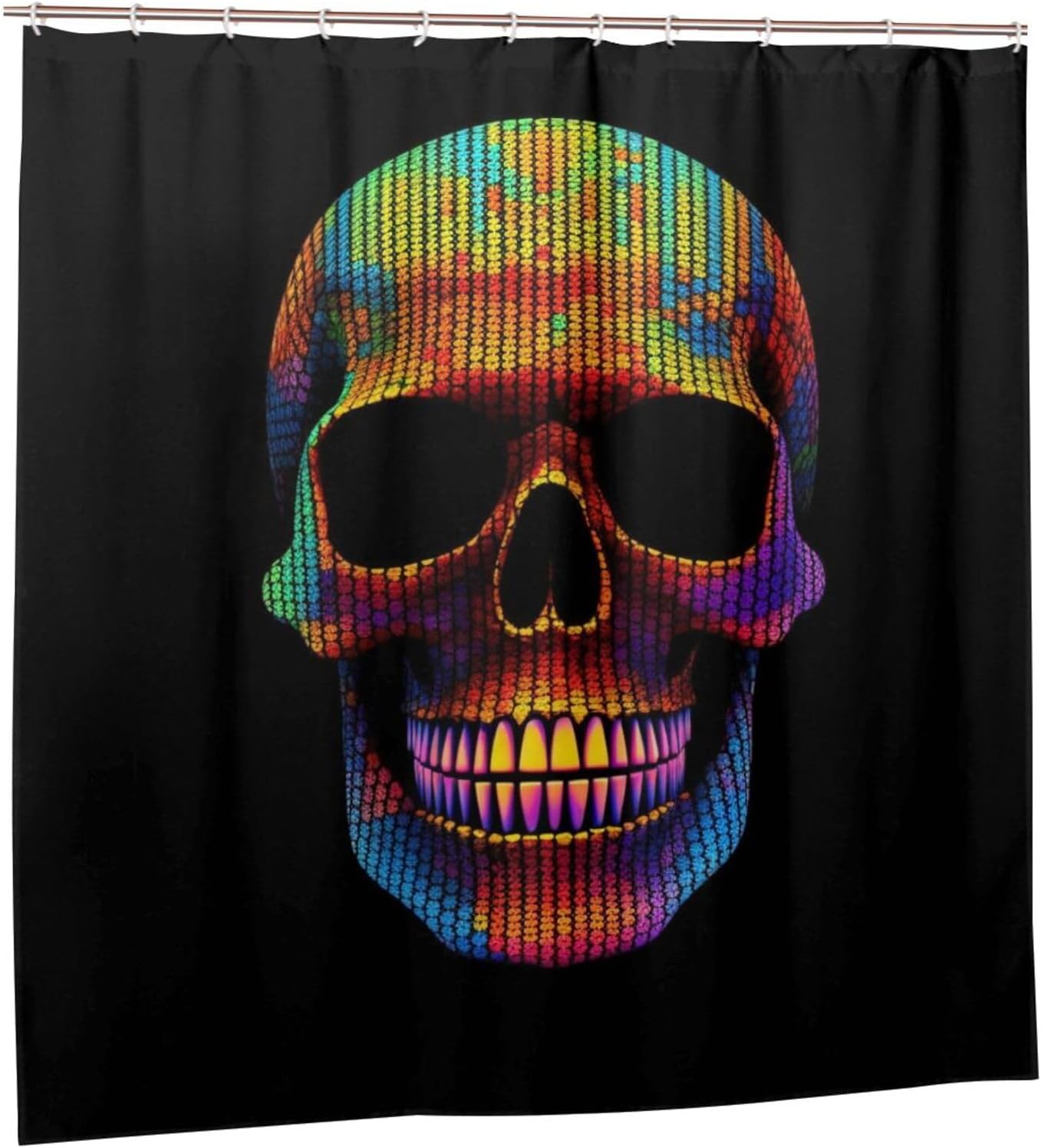 Sunglasses Skull Shower Curtain Set with 12 Hooks