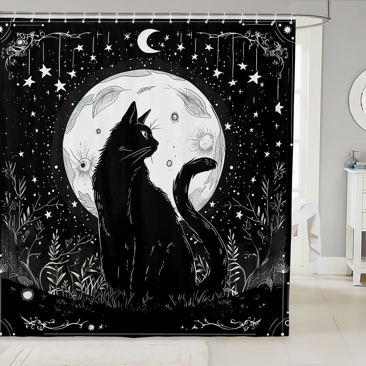 Feelyou Sun Moon Shower Curtain 72x72