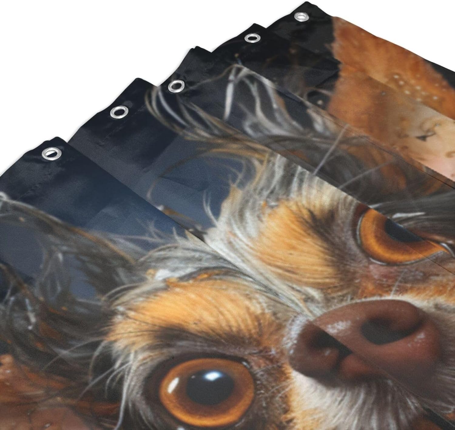 Smile Dog Waterproof Shower Curtain Set 72x72in