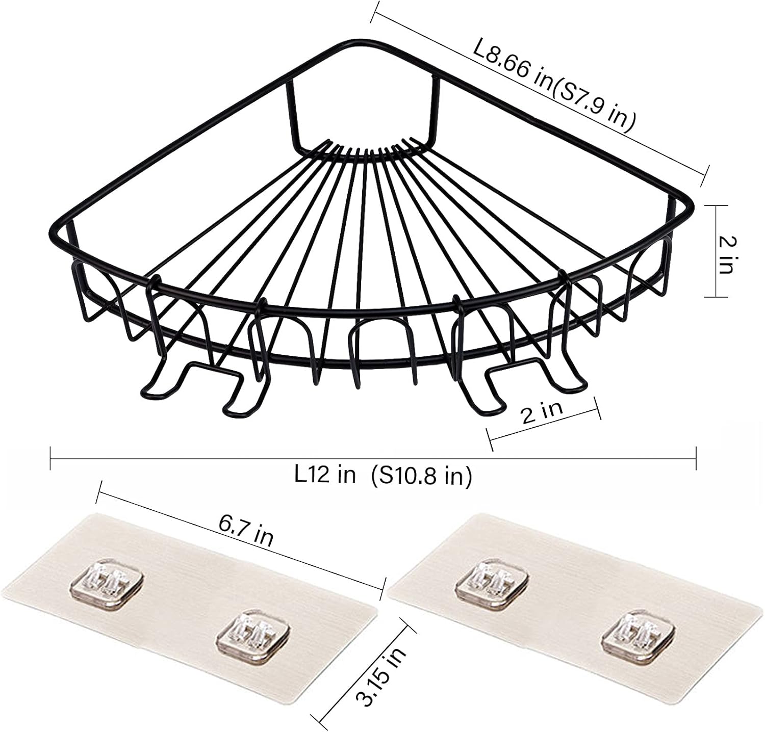 Casaphoria 2 Pack Corner Shower Shelf Organizer No Drilling