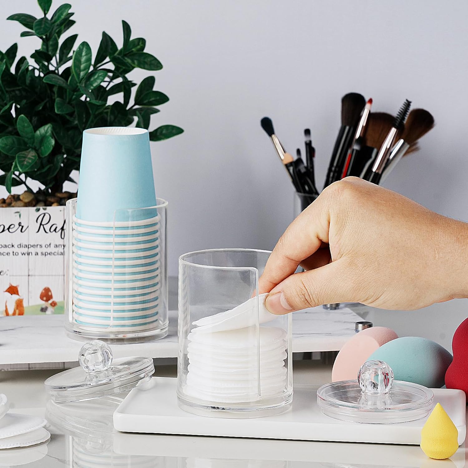 2-Pack Small Bathroom Cup Dispenser for 3-4 oz Cups