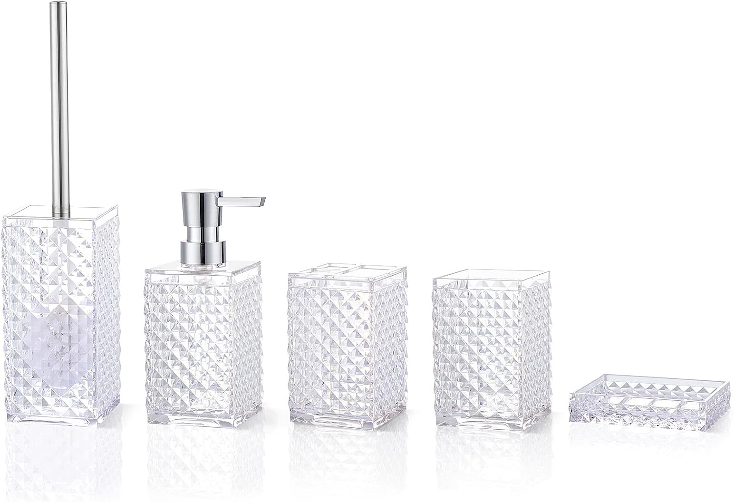Yueranhu Clear Bathroom Accessory Set 6pcs Acrylic