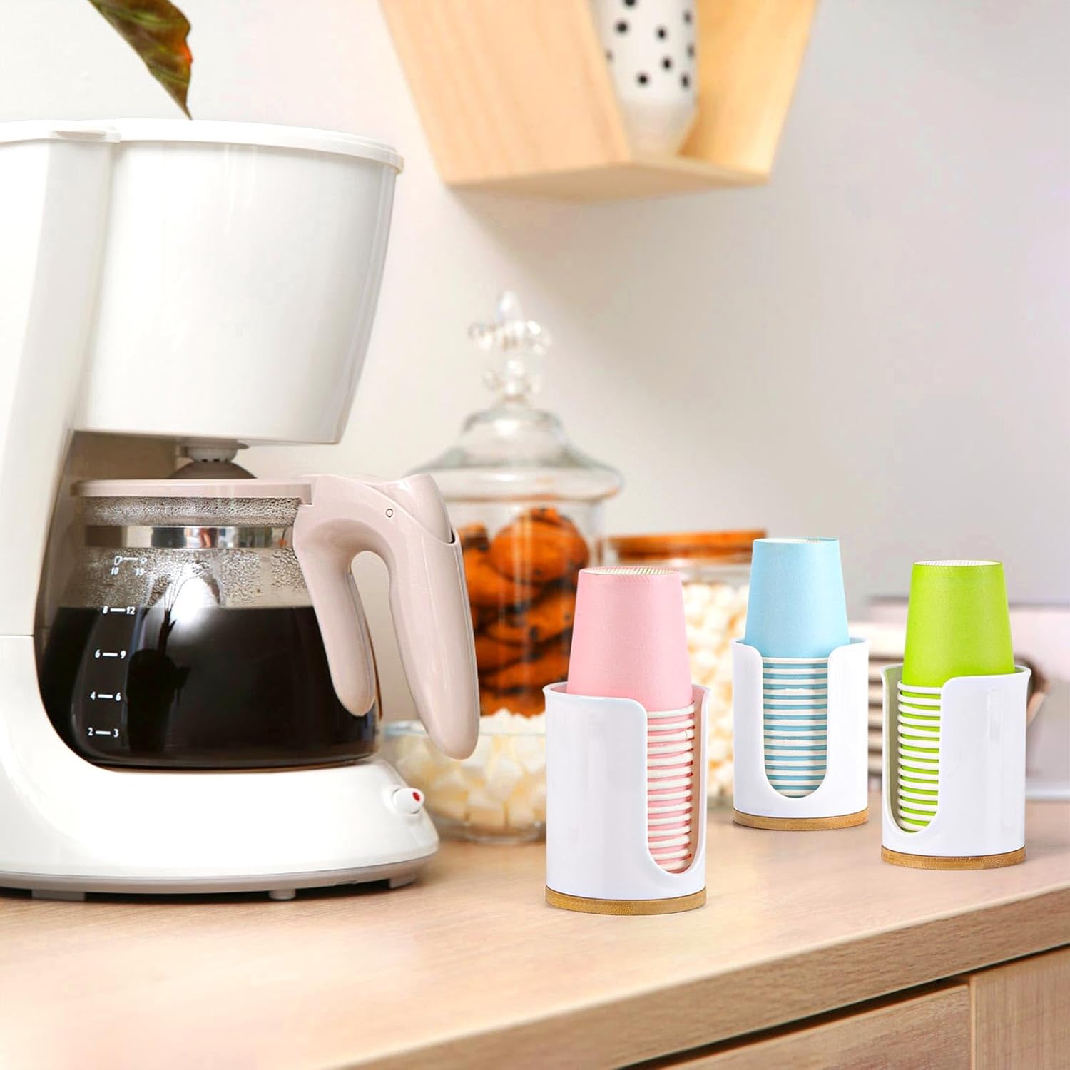 Tbestmax 3 Pack White Cup Dispenser for Bathroom Sink