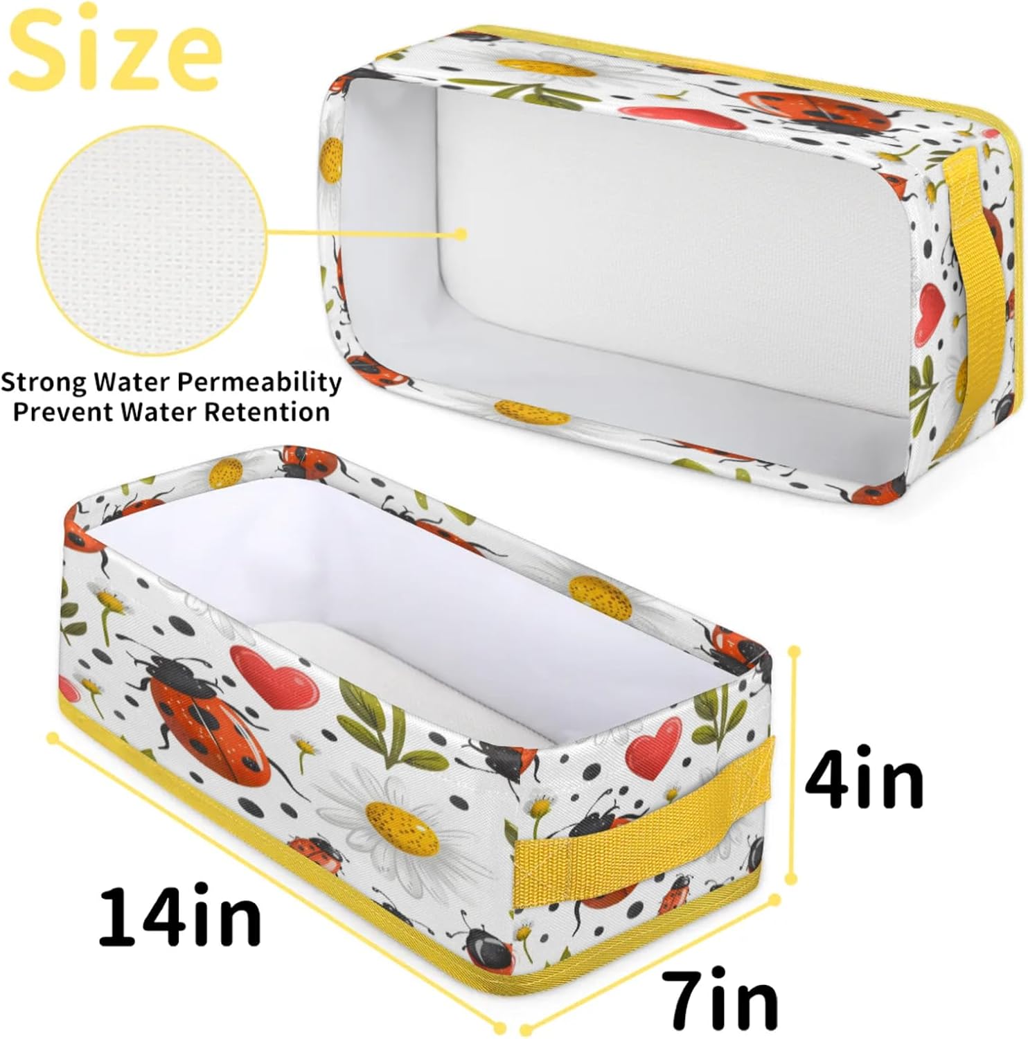 Cute Ladybugs Toilet Paper Basket with Handles