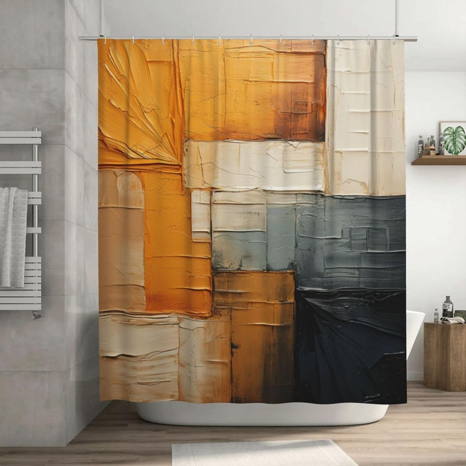 TIYAANDSY Abstract Boho Shower Curtain Set 1