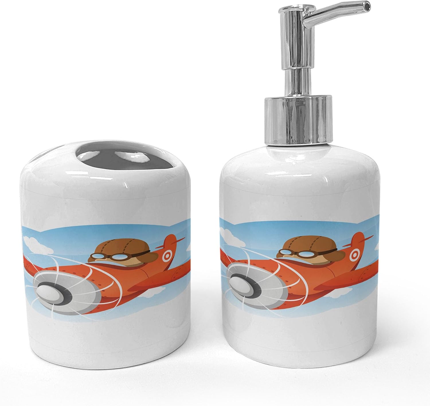 Ambesonne Bathroom Soap Toothbrush Holder Set