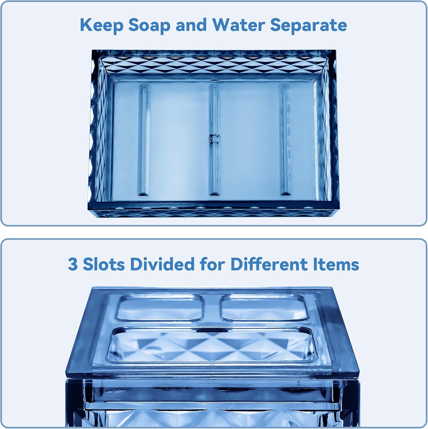 CDorigin 2PCS Blue Bathroom Accessories Set