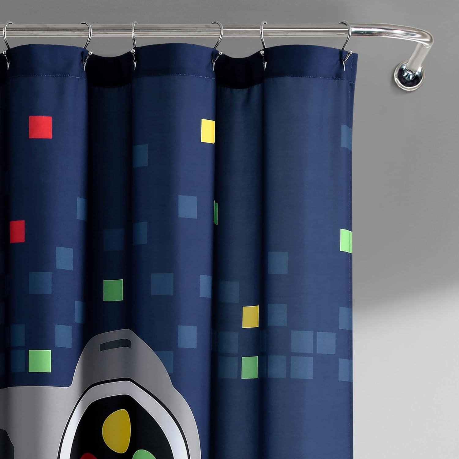 Lush Decor Video Games Shower Curtain 72x72 Navy