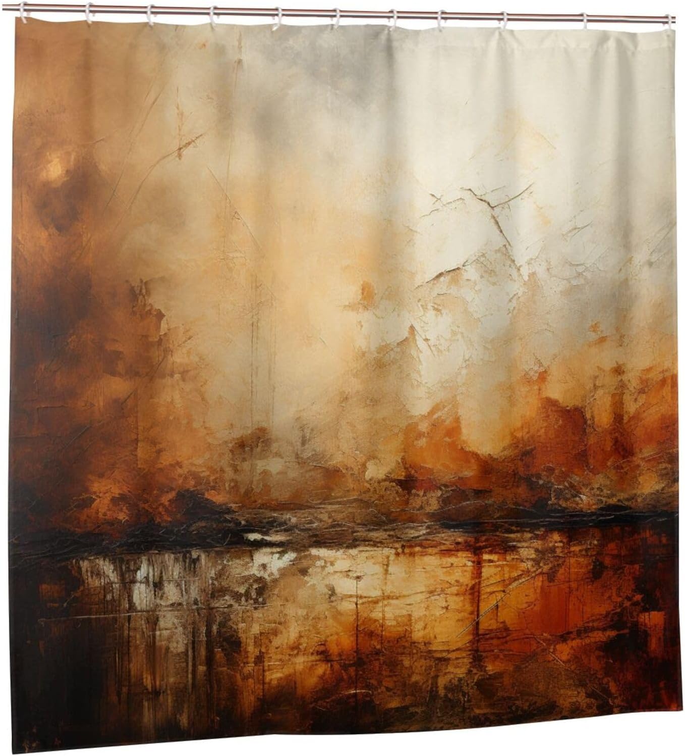 TIYAANDSY Abstract Shower Curtain Set with 12 Hooks 72x72in