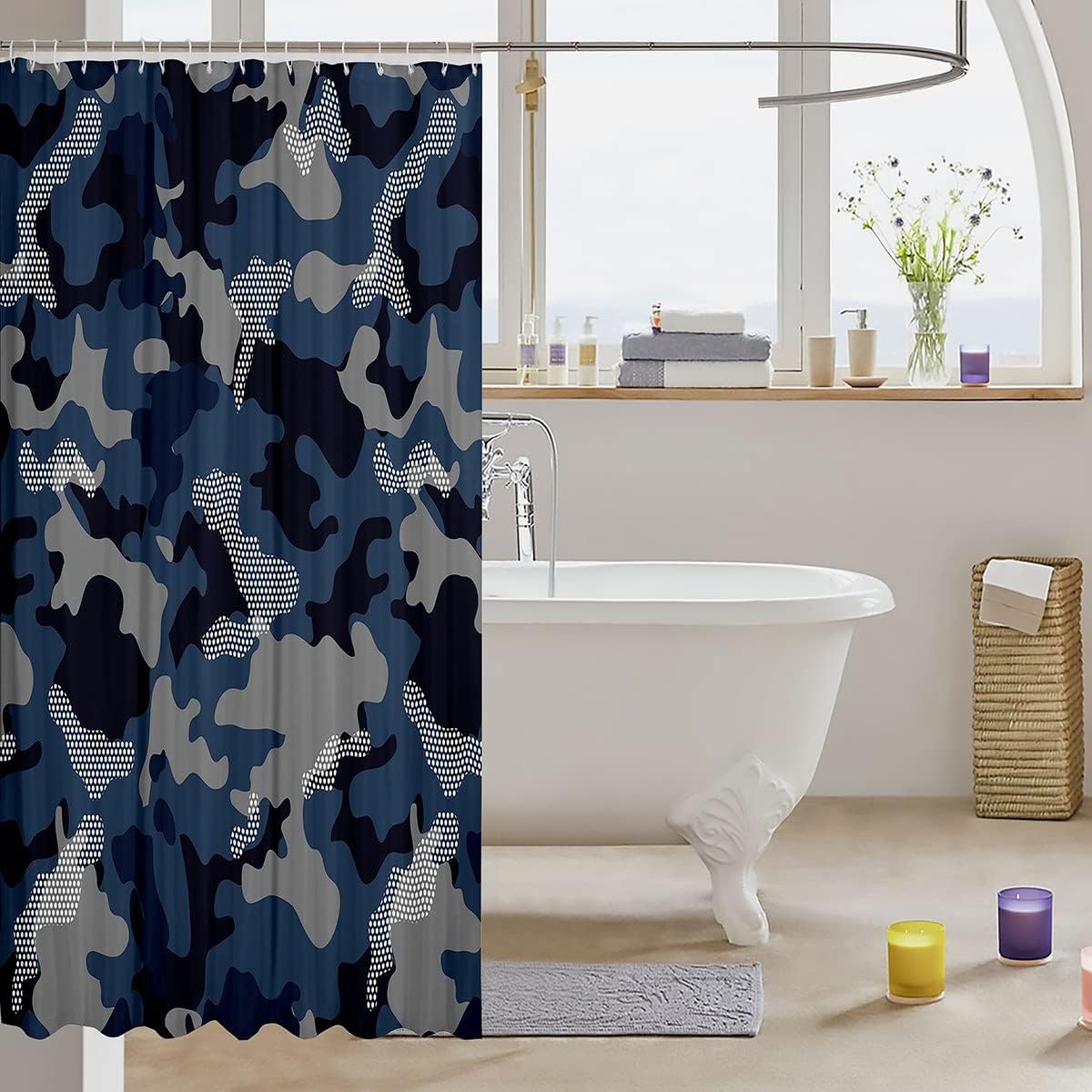 Erosebridal Camouflage Shower Curtain 72x72