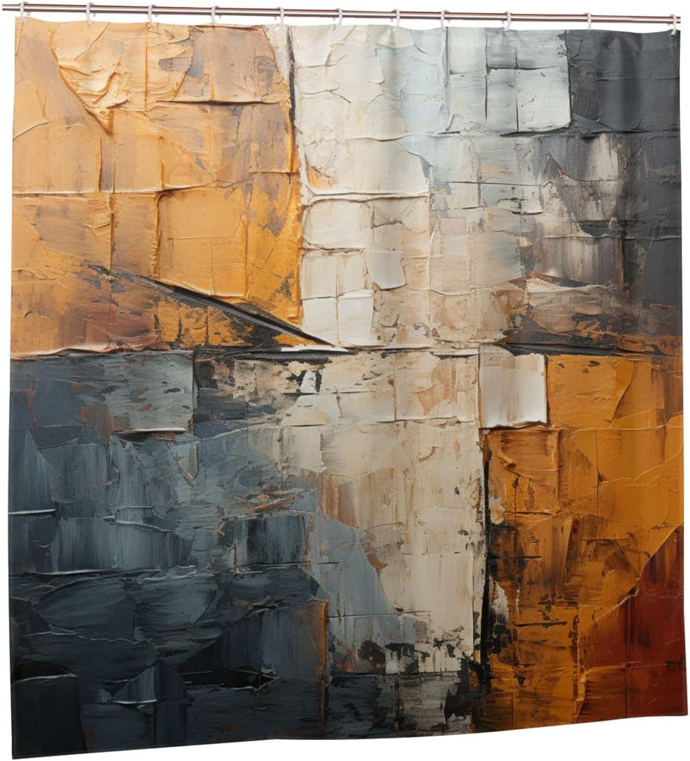 TIYAANDSY 72x72in Waterproof Abstract Shower Curtain Set