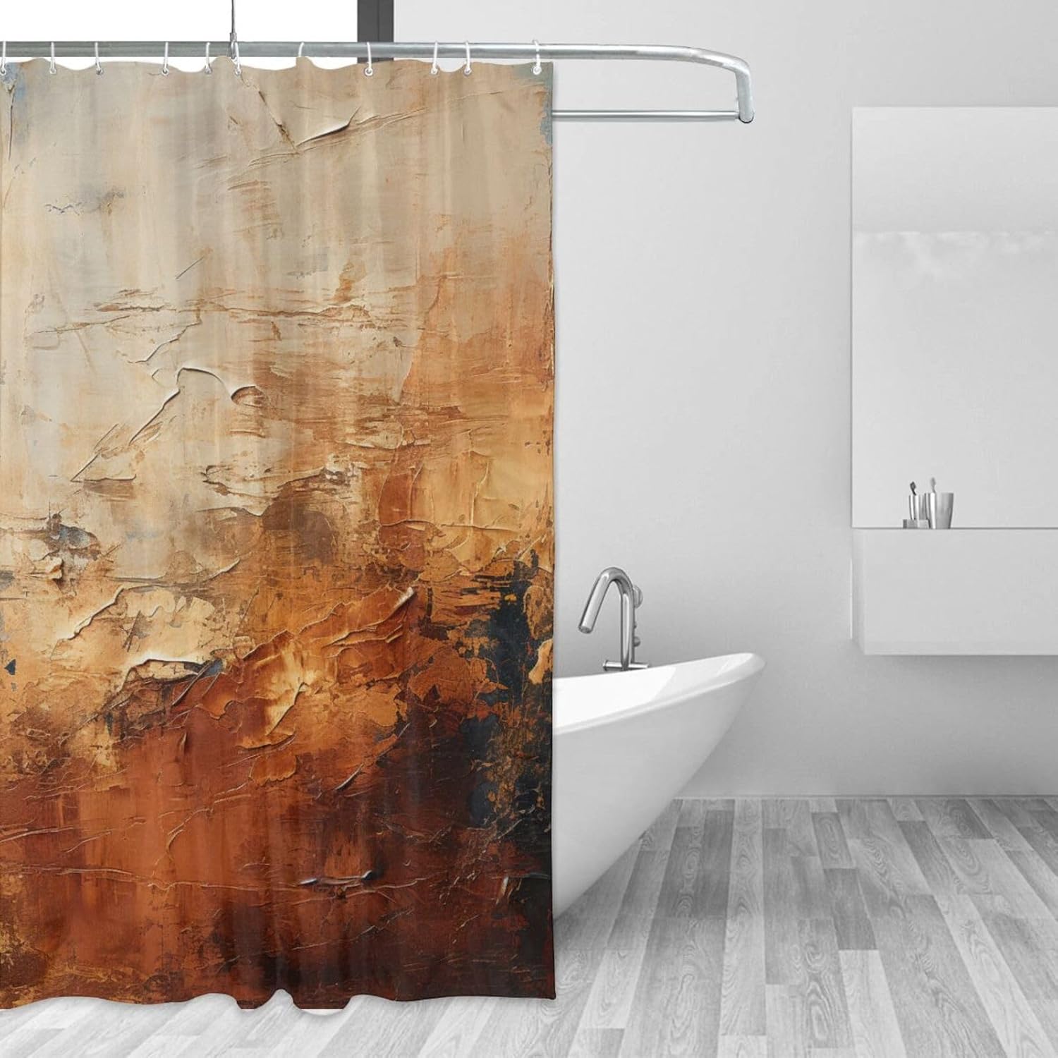 TIYAANDSY Abstract Waterproof Shower Curtain Set