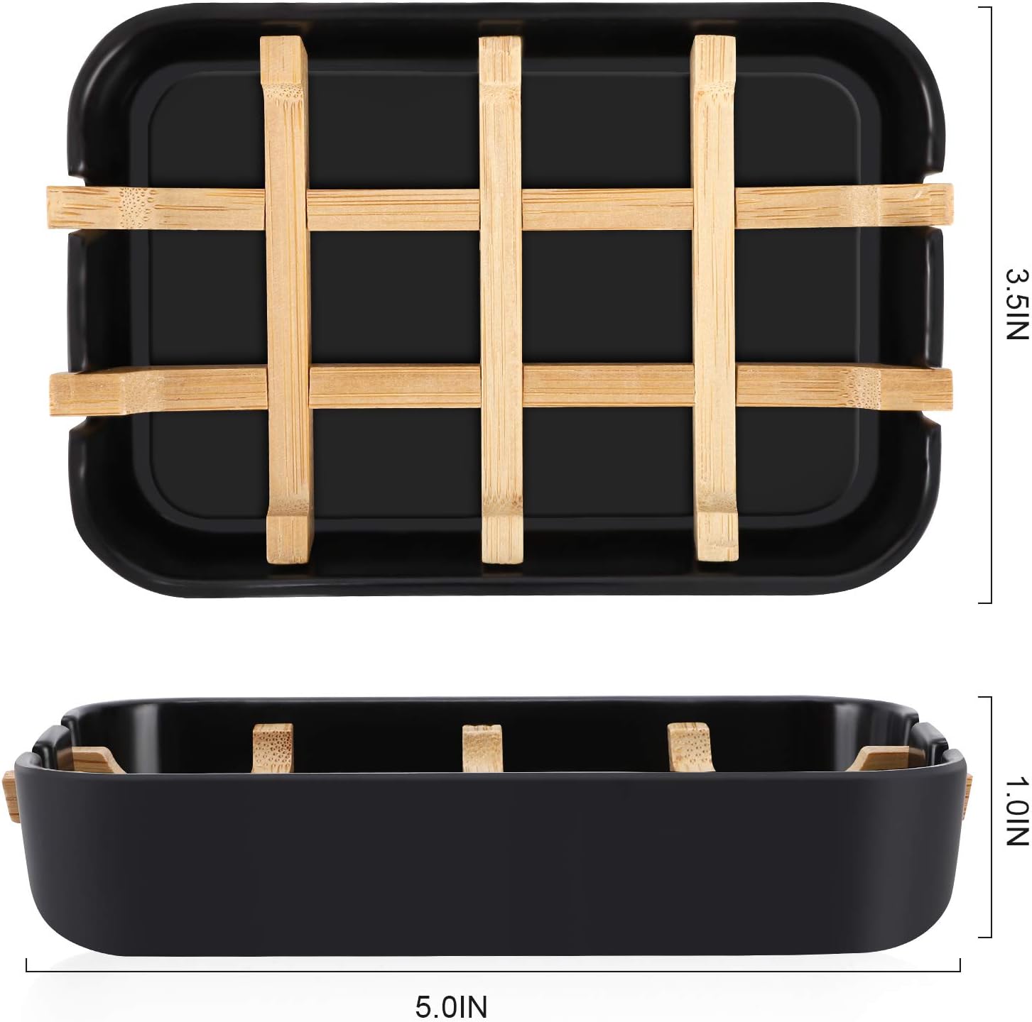 Bamboo Soap Holder with Drainage for Shower