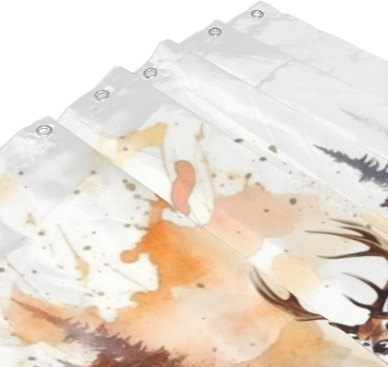 Brown Deer Shower Curtain Set with 12 Hooks 72x72in