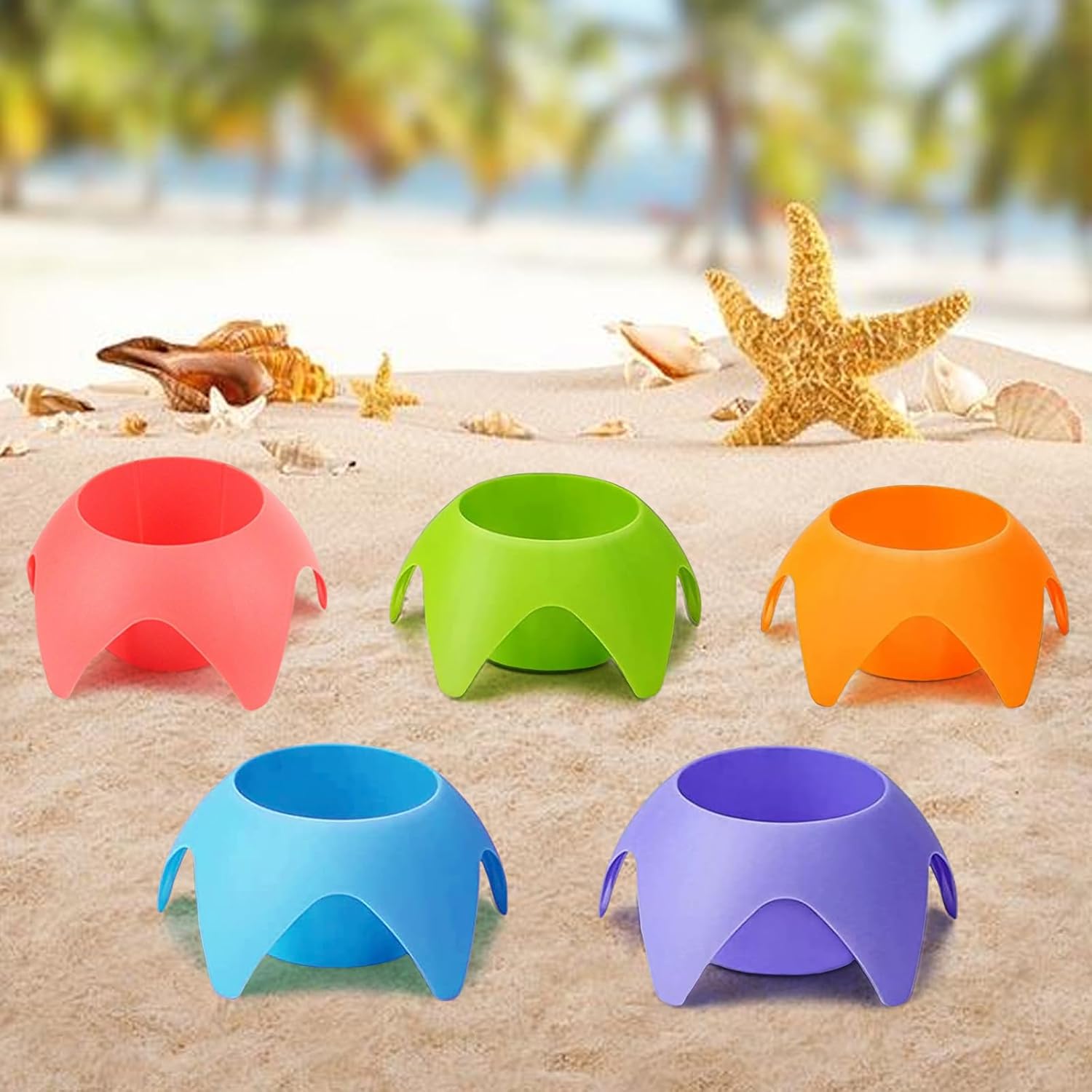 Ideal Swan 10 Pack Beach Cup Holder - Multicolor