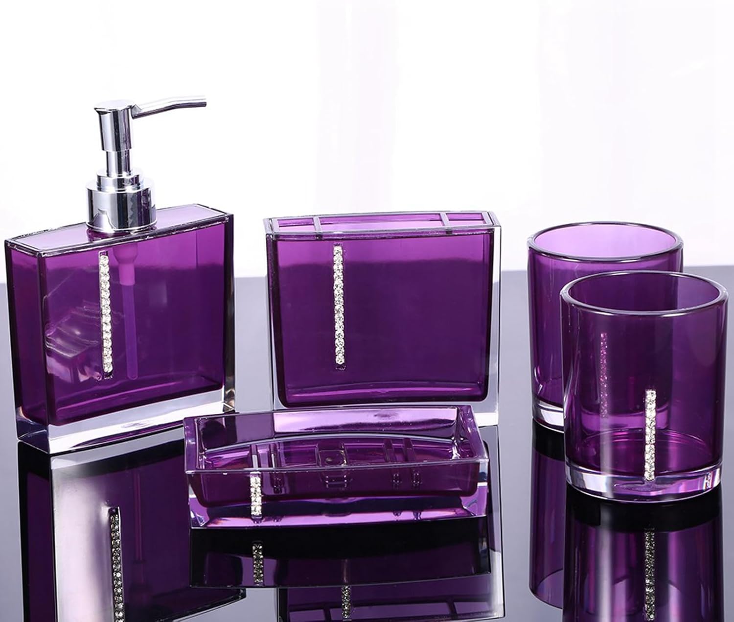 5PC Acrylic Bathroom Accessories Set