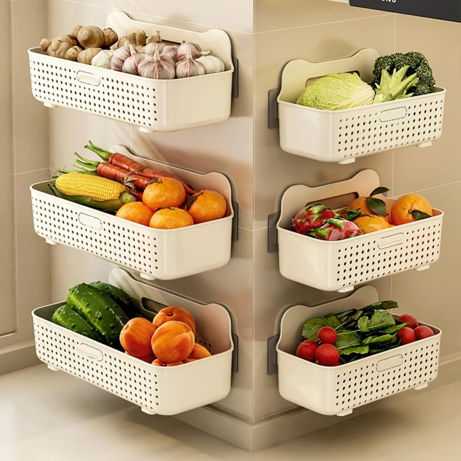 Bathroom Shelves with 6 Hooks No Drilling Organizer 1