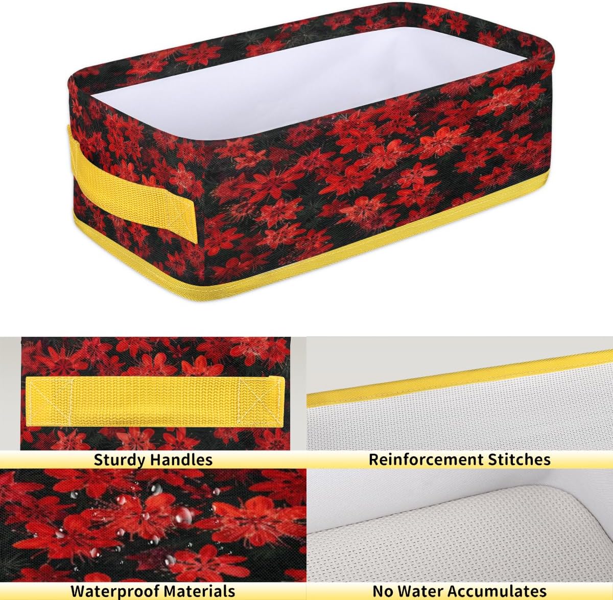 Flower Red Toilet Paper Baskets for Bathroom Storage