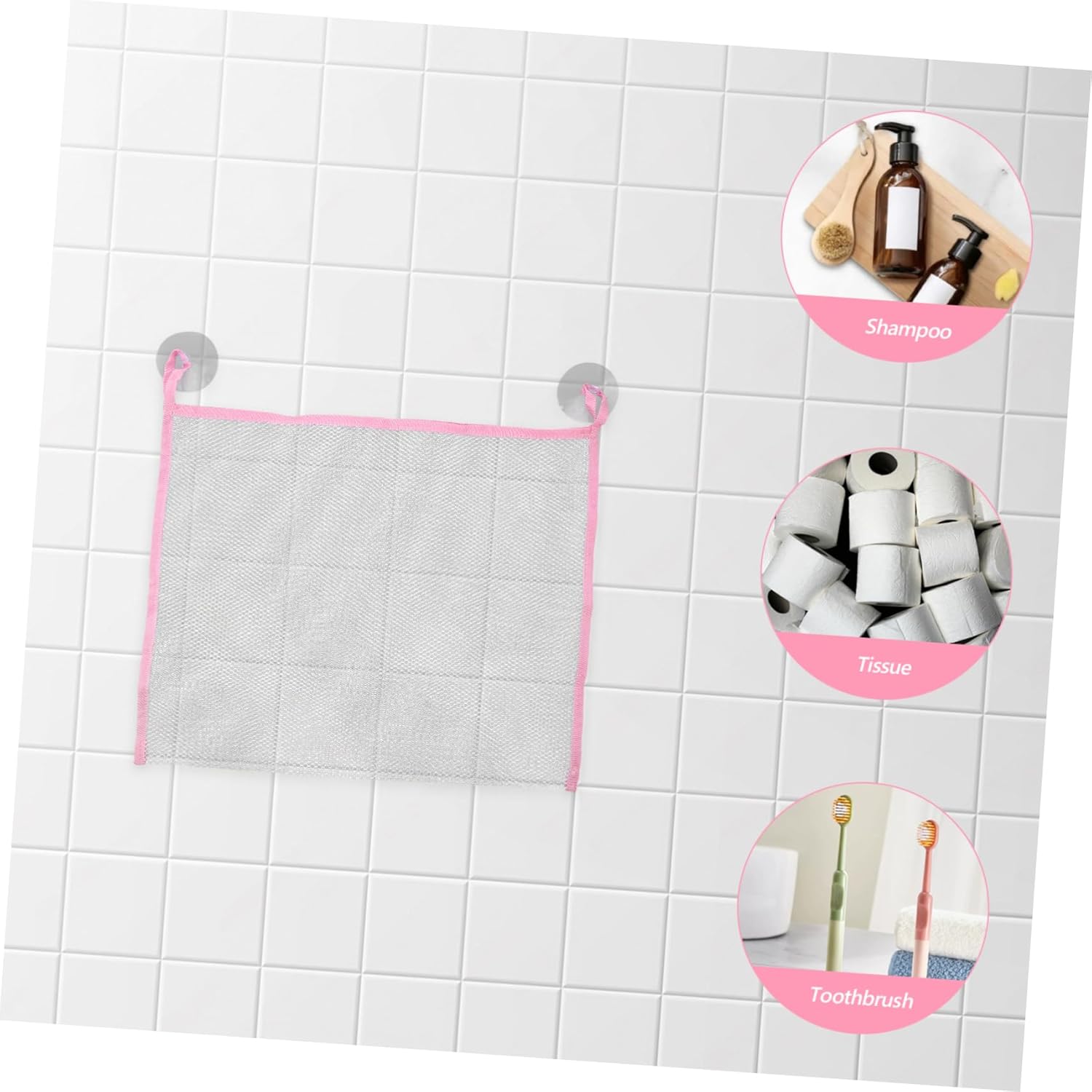 Anneome Hanging Shower Organizer Large Mesh Bag for Bathroom Supplies